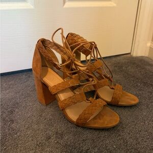 Women's Tan Block Heel Sandals